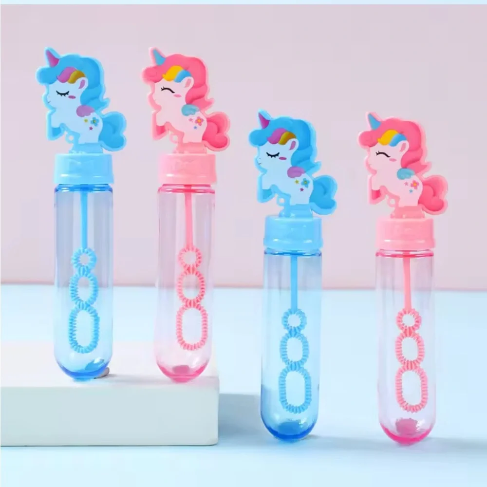 Refillable Unicorn Bubble Wands Set of 8- Pink & Blue